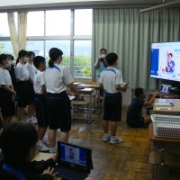 ７年生　桜川中学校とのオンライン交流会